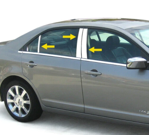 For 07-12 Lincoln MKZ 6PC Stainless Steel Chrome Pillar Post Trim Molding - Image 1 of 1