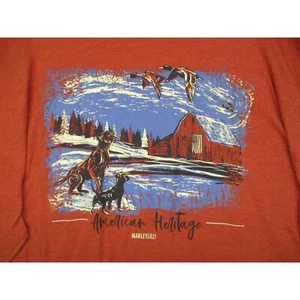 MarleyLilly Orange Graphic Heritage Vintage Long Sleeve T-shirt Women Size L/XL - Picture 1 of 7