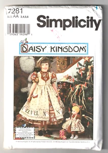 Simplicity 7281 Daisy Kingdom Girls Dress-Pinafore 3-4-5-6 Sewing Pattern UNCUT - Picture 1 of 2