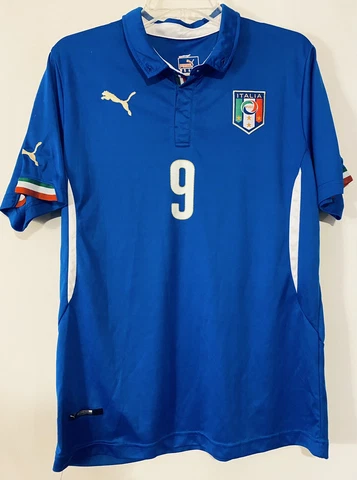 Puma Mario Balotelli Italy #9 Soccer Jersey Adult Medium Blue Futbol With shorts Cover
