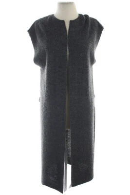 Studio M  Charcoal Sleeveless Slit-Side Long Cardigan S - Image 1 of 3