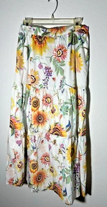 Maxi Falda Elie Tahari Floral Larga MED NUEVA CON ETIQUETAS Caprichosa Hada Costera Vaquera Fluida - Imagen 1 de 11