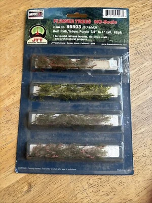 JTT 95503 Flower Trees, 4 Colours, 0.75-1" Tall (48/pkg) Some Missing - Image 1 of 4