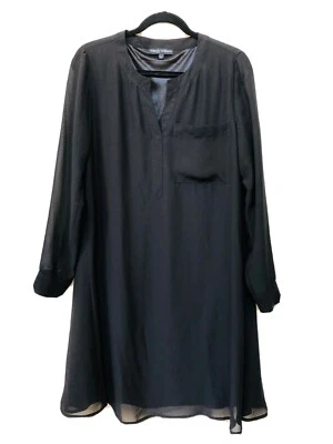 NUEVO Wendy Williams Talla 8 Fluido Fácil de Cuidado Camisa Negra Vestido Cambio M Toda Ocasión Foto 1 de 3