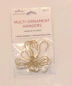 HALLMARK KEEPSAKE NOS MULTI-ORNAMENT BRASS HOOKS ONE PACK OF 5 - Picture 1 of 3