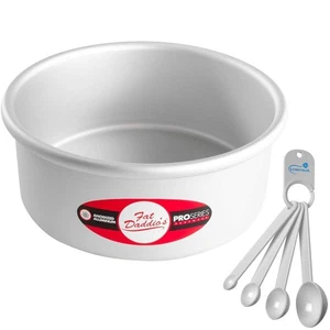 Lumintrail Fat Daddios Round Cake Pan, 7 x 3 Inch, Silver, with a Measuring S... - Picture 1 of 5
