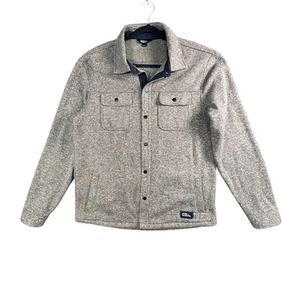 Eddie Bauer Mens Fleece Lined Shirt Jacket Snap Front Tan Brown Size L Outdoors - Image 1 of 4