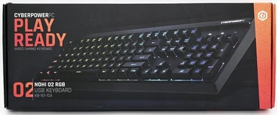 CyberPowerPC NOHI 02 Black Wired RGB LED USB Gaming Keyboard - Image 1 of 3