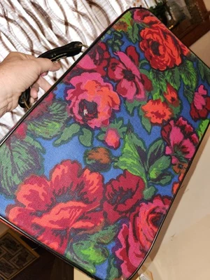 Maleta de mano de tela floral de colección años 60 mod Japón Foto 1 de 4