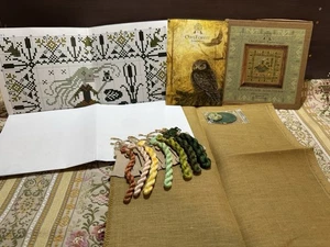 Kit de agujas de hilo dental de tela punto de cruz de bruja pantano bordado Owl Forest 2019 - Imagen 1 de 11