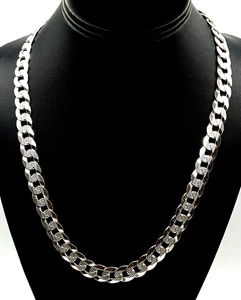 Hersh Italien Sterlingsilber / 925 Kubanische Dicke Herren Kette Halskette 22" Lang - Bild 1 von 10