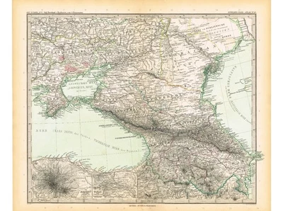 Georgia DAGHESTAN Armenia Ukraine Original map 1889 DATED CAUCASUS TBILISI Large - Image 1 of 4