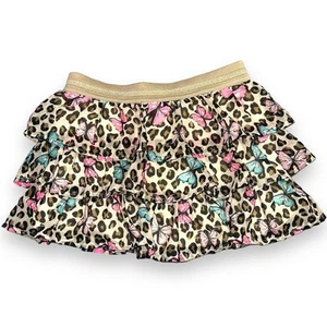 365 Kids Girls Skirt Layered Lined Butterfly and Leopard Print Elastic Waist 7 - Picture 1 of 7