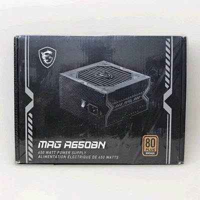 MSI MAG A650BN Gaming Power Supply 650 Watt 80 Plus Bronze Factory Sealed  - Image 1 of 4