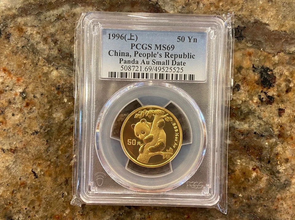 1996 1/2 Oz 50 Yuan China Gold Panda Coin Small Date MS 69 - Image 1 of 2