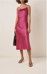 Apparis Midi Dress Satin Hot Pink Size: S NWT - Picture 1 of 6