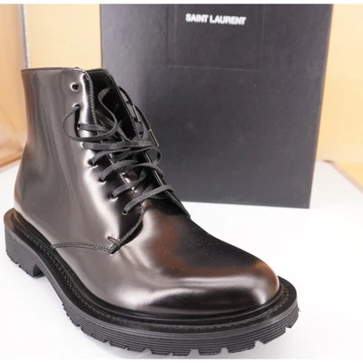 Saint Laurent Cesna 20 Mocasín con Cordones Bota Militar al Tobillo Talla 39.5 Nuevo en Caja YSL $995 Negro Foto 1 de 4