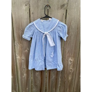Vintage Nautical Puff Sleeve Sailor Dress | Size 5 Her Majesty | Coastal Grandma - Picture 1 of 7