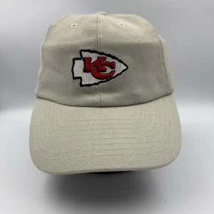 NWOT Vintage Y2K Kansas City Chiefs NFL Hat Beige Tan Strapback Made Philippines - Picture 1 of 7