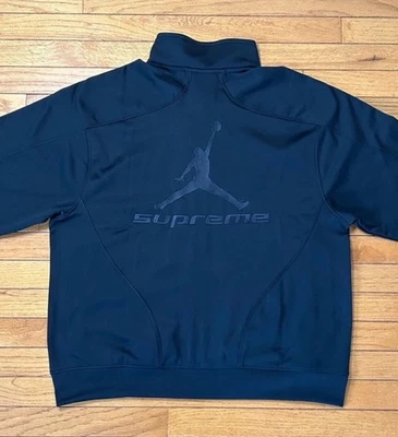 Mens Nike Supreme Jordan Tricot Track Jacket Size Large Black HF0830-010 Limited - Image 1 of 4