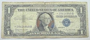 1957 B $1 Silver Certificate STAR Note - One Dollar Bill - Banknote - Blue Seal - Picture 1 of 2