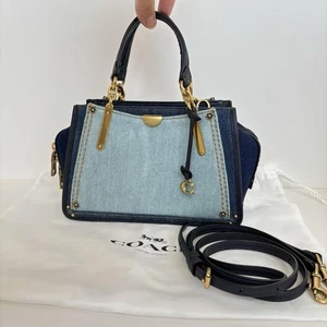 Coach Dreamer 21 Denim Leder Mini Umhängetasche 2way Umhängetasche TOP - Bild 1 von 22