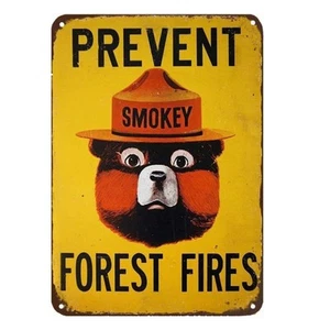 Smokey Bear Prevent Forest Fires Outdoors Metal Tin Sign Wall Decor - Picture 1 of 6