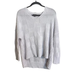 Habitat White High Low Cotton Linen Knit Sweater XS/S - Picture 1 of 5