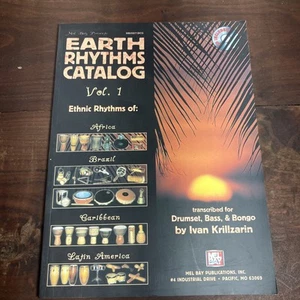 Mel Bay Earth Rhythms Catalog Vol 1 Drumset Bass Bongo Book CD Ethnic Drumming - Picture 1 of 6