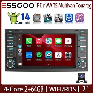 7" 2+64G Android 14 Autoradio GPS Navi RDS BT Für VW T5 Multivan Transporter KAM - Bild 1 von 16