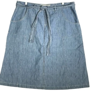 Vintage Y2K Route 66 Denim Utility Skirt Tie Belt Women’s Size 18 - Picture 1 of 5
