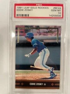 1991 LEAF GOLD ROOKIES BC24 Eddie Zosky PSA 10 GEM MINT - Picture 1 of 2