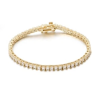 Best Sale! 1.65 Ct Natural Round Cut Diamond Tennis Bracelet In Yellow Gold - Image 1 of 4