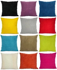 Cushions Plain Soft Chenille Cushions + Covers or Covers 10 vibrant Colors - Picture 1 of 44