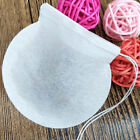 100X White Round Tea Bags Empty Filter Paper Teabags With String For Herb Tei S1