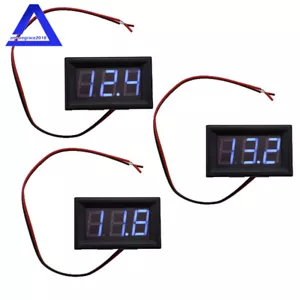 3× DC 4,5-30V Blau LED 3Digitalanzeige Spannungsmesser Voltmeter Panel Motorrad - Bild 1 von 8