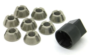 Tuercas de seguridad a prueba de manipulación M8-1.25 ranura en T x 8 y toma de herramientas ajuste de acero inoxidable 8 mm - Imagen 1 de 9