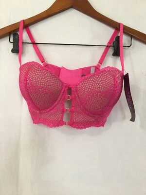 Adored by Adore Me Morgan Push Up Underwire Bra Women's Pink Lace Overlay Cups - Image 1 of 4