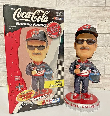 DALE JARRETT LIMITED EDITION COCA COLA RACING FAMILY BOBBLE HEAD W/BOX LARGE 9.5 Cover