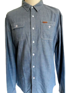 Men's Shirt Blue Denim Chambray Long Sleeve Size: XXL Firetrap Sahara - Picture 1 of 7