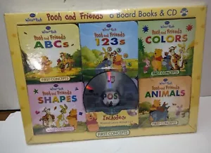 Disney Winnie the Pooh First Concepts 6 Board Books CD Set Shapes ABC Colors - Picture 1 of 2