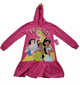 Disney Princess Girls Hooded Long Sleeve Cosplay Dress Pink Size Youth L 10/12 - Picture 1 of 8