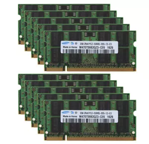 LOT Samsung 2GB 2RX8 PC2-5300 DDR3-667Mhz CL5 Laptop Memory RAM SODIMM Test Good - Picture 1 of 14