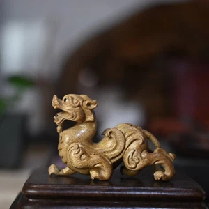 Adornos Pixiu tallados en madera adornos para mascotas decoración del hogar colección artesanal - Imagen 1 de 6