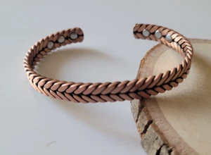 Brazalete magnético de cobre macizo cobre puro terapia artritis espiga - Imagen 1 de 7