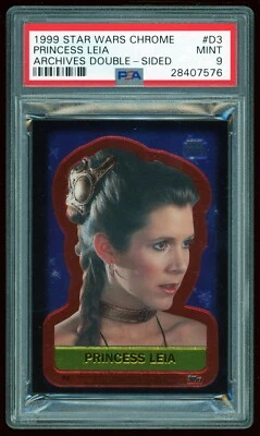1999 Topps Star Wars Chrome Archives Double Sided D3 Princess Leia PSA 9 - Image 1 of 2