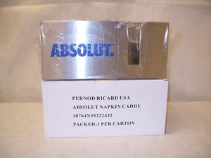 Absolut Vodka - Promo Branded Stainless Steel Bar Caddy Napkin Straw Holder NEW - Picture 1 of 8