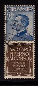 Francobolli pubblicitari Piperno c 25 usato Colla - Imagen 1 de 2