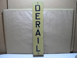 Vintage Aluminum DERAIL Sign CAE Chicago Aurora Elgin Sign Railroad 1950's-60's - Picture 1 of 10