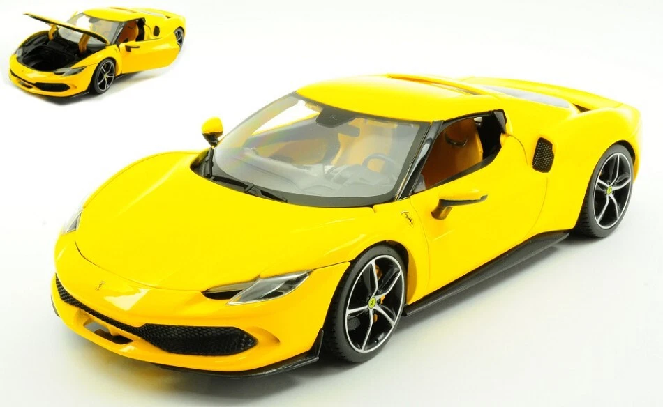 BURAGO BU16018Y FERRARI - 296 GTB HYBRID 830HP V6 2021 - YELLOW - 1/18
